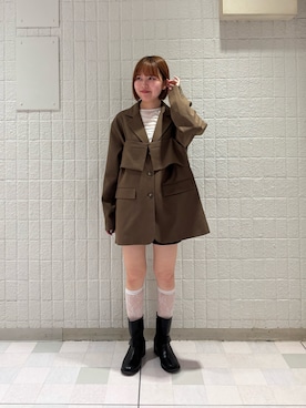 「イチ推しジャケットスタイル」｜えみかさん（レディース・154cm）の秋コーディネート