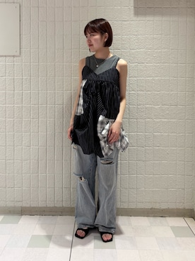 「KBF（ケイビーエフ）のアイテム（アクセサリー）」を使った、えみかさん（レディース・155cm）の夏コーディネート