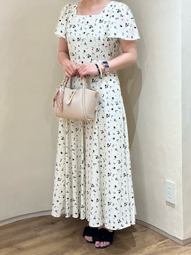 「花柄ワンピース」｜アトレ川崎店さん（レディース・155cm）の春コーディネート