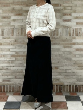 「ジャガード柄」｜アトレ川崎店さん（レディース・158cm）の秋コーディネート