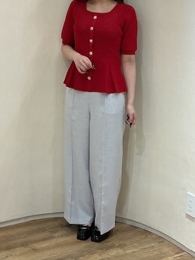 「ORiental TRaffic（オリエンタルトラフィック）のカット デザイン プラットフォーム パンプス /61116（パンプス、ブラック系）」を使った、アトレ川崎店さん（レディース・155cm）の春コーディネート