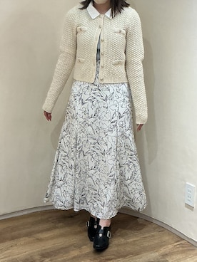 「MISCH MASCH（ミッシュマッシュ）の2026春夏新作 レースシャツレイヤード風スキッパーニット（ニット/セーター、グリーン系）」を使った、アトレ川崎店さん（レディース・155cm）の春コーディネート