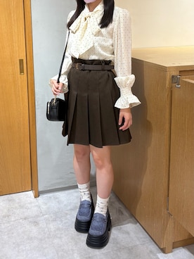 「ORiental TRaffic（オリエンタルトラフィック）のアイテム（ローファー）」を使った、アトレ川崎店さん（レディース・147cm）の秋コーディネート