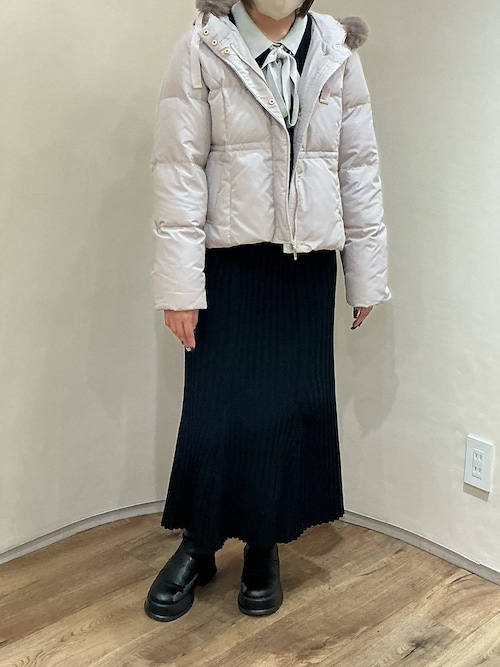 セール】2025秋冬新作 配色ポロ衿ワイドリブニットワンピース