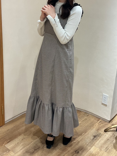 セール】2025秋冬新作 ギャザーショルダーマーメイドジャンスカ