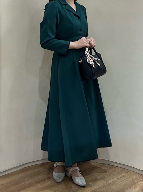 セール】2025秋冬新作 テーラー襟配色ワンピース（ワンピース）｜MISCH