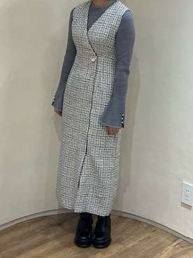 「アイテム（ジャンパースカート）」を使った、アトレ川崎店さん（レディース・158cm）の秋コーディネート