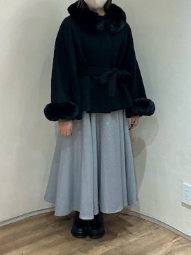 「アイテム（ポンチョ）」を使った、アトレ川崎店さん（レディース・158cm）の秋コーディネート