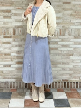 「アイテム（ライダースジャケット）」を使った、アトレ川崎店さん（レディース・158cm）の秋コーディネート