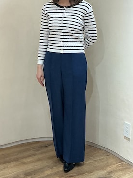 「MISCH MASCH（ミッシュマッシュ）の2026春夏新作 ミニケーブルカーディガン（カーディガン/ボレロ、レッド系）」を使った、アトレ川崎店さん（レディース・155cm）の春コーディネート