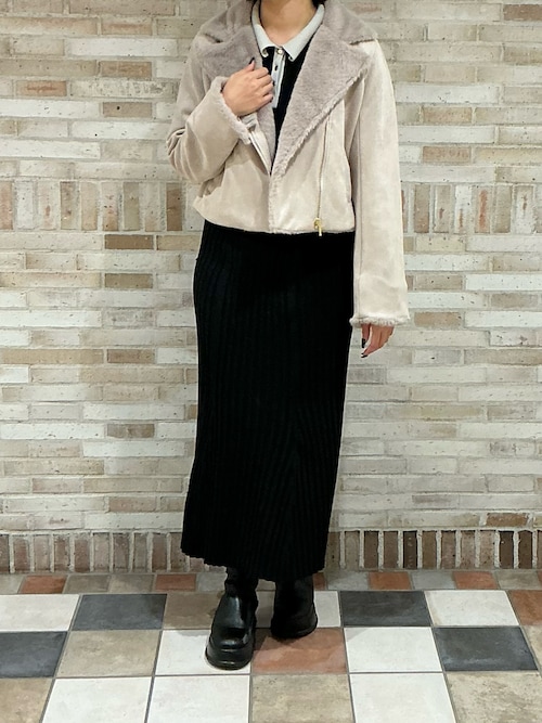 セール】2025秋冬新作 ファー付きスエードライダースジャケット