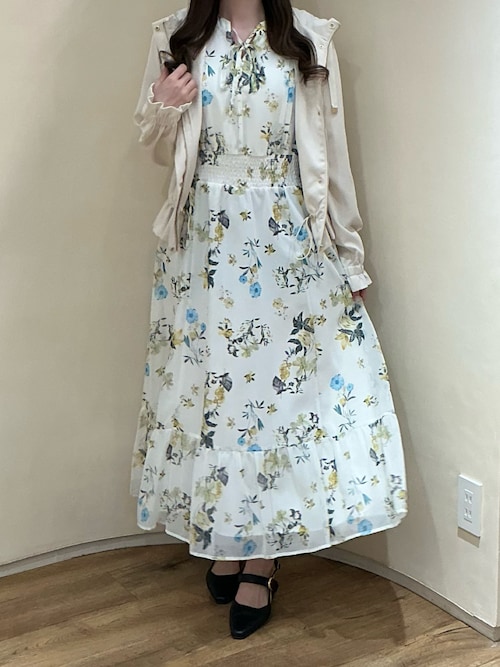 2026春夏新作 ボタニカルフラワーワンピース