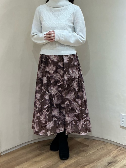 セール】フラッフィーラメジャガードオフタートルニット/MM348304