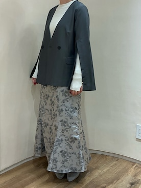 「アイテム（ノーカラージャケット）」を使った、アトレ川崎店さん（レディース・158cm）の秋コーディネート