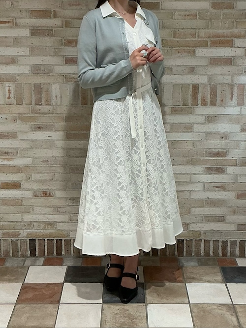 【新品】GIVENCHY  ジバンシィ レース シャツ ワンピース ホワイト セール】2026春夏新作 開襟レースシャツワンピース（ワンピース
