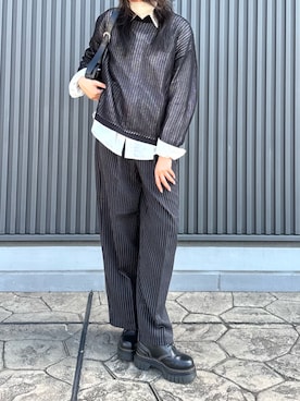 「透かし編みニット」｜minneyu0さん（レディース・168cm）の秋コーディネート