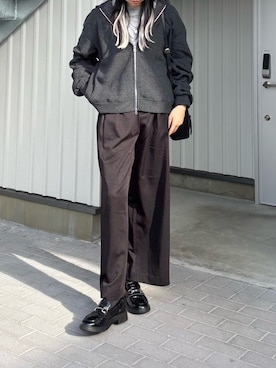 「アイテム（パーカー）」を使った、minneyu0さん（レディース・168cm）の冬コーディネート