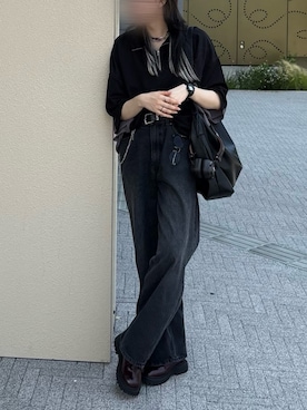 「レザー」｜「アイテム（パンツ）」を使った、minneyu0さん（レディース・168cm）の夏コーディネート