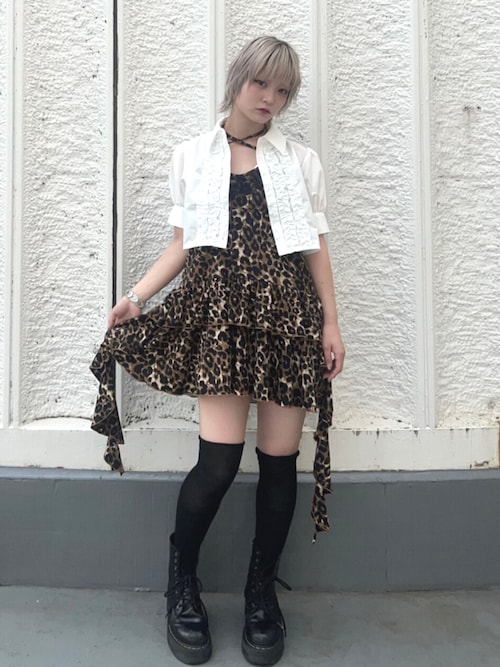 セール】ドレープフリルカットミニワンピース 迷彩 カモフラ