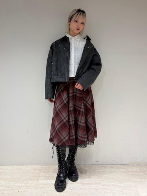 セール】パターンベルトフレアロングスカート【セットアップ対応