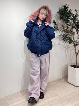 「jouetie（ジュエティ）のアイテム（デニムパンツ）」を使った、AMANEさん（レディース・163cm）の秋コーディネート