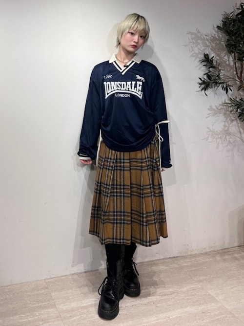 jouetie ウールライクプリーツミドルチェックスカート セール】ウールライクプリーツミドルチェックスカート（スカート