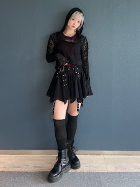 「アイテム（キャミソール、レッド系）」を使った、AMANEさん（レディース・163cm）の夏コーディネート
