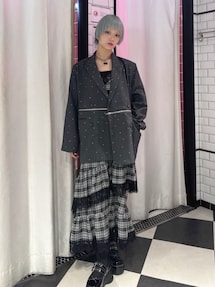 ラインストーンテーラードジャケット【セットアップ対応】｜ジュエティ