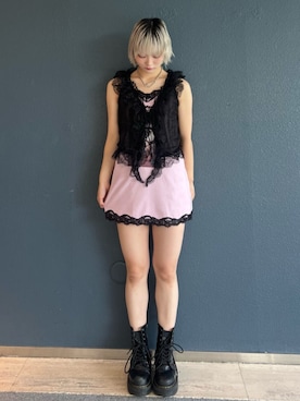 「jouetie（ジュエティ）のマルチカラビナチェーンネックレス（ネックレス）」を使った、AMANEさん（レディース・163cm）の夏コーディネート