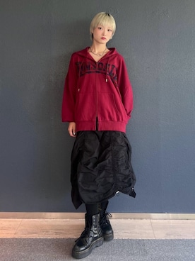 「jouetie（ジュエティ）のマルチカラビナチェーンネックレス（ネックレス）」を使った、AMANEさん（レディース・163cm）の秋コーディネート