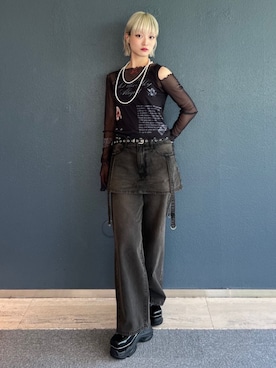 「jouetie（ジュエティ）のアイテム（スニーカー）」を使った、AMANEさん（レディース・163cm）の夏コーディネート