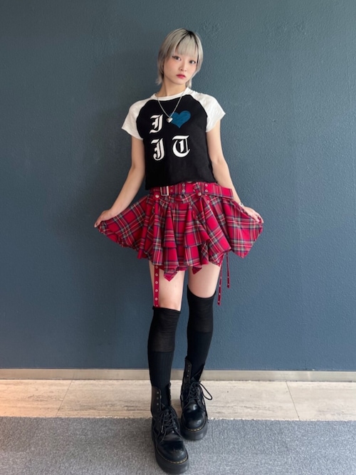 アシメヘムベルテッドミニスカート レッド ジュエティ jouetie アシメヘムベルテッドミニスカート （レッド