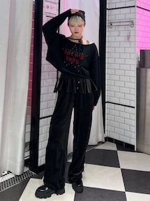 ベロアラインパンツ【セットアップ対応】｜ジュエティ（jouetie