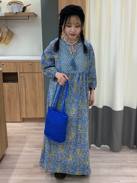 「Samansa Mos2 blue（サマンサモスモスブルー）のアイテム（ワンピース/ドレス）」を使った、つさん（レディース・152cm）の春コーディネート