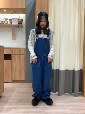 「Samansa Mos2（サマンサ モスモス）のアイテム（オールインワン・サロペット）」を使った、つさん（レディース・152cm）の冬コーディネート