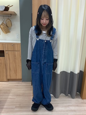 「Samansa Mos2（サマンサ モスモス）のアイテム（サロペット/オーバーオール）」を使った、つさん（レディース・152cm）の春コーディネート