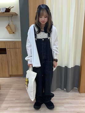 「Samansa Mos2（サマンサ モスモス）のアイテム（サロペット/オーバーオール）」を使った、つさん（レディース・152cm）の春コーディネート