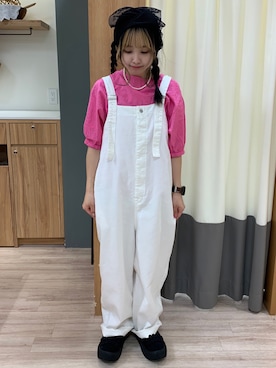 「Samansa Mos2 blue（サマンサモスモスブルー）のアイテム（パンツ）」を使った、つさん（レディース・152cm）の春コーディネート