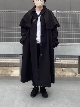 「クラークス」｜「アイテム（ステンカラーコート）」を使った、hirokoさん（レディース・160cm）の秋コーディネート