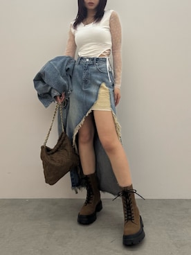 藤岡真央さん(レディース・154cm)の春コーディネート