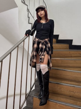 藤岡真央さん（レディース・154cm）の秋コーディネート