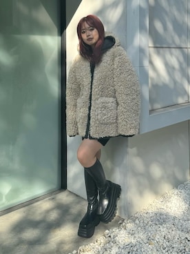 「秋先取りコーデ」｜「アイテム（ブルゾン）」を使った、藤岡真央さん（レディース・154cm）の夏コーディネート