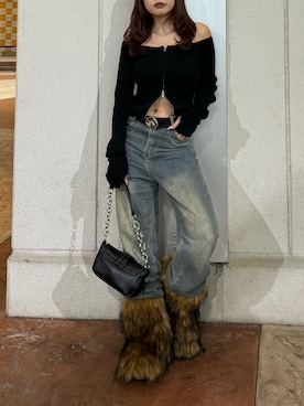 藤岡真央さん（レディース・154cm）の冬コーディネート