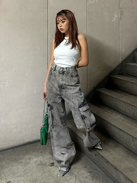 藤岡真央さん（レディース・154cm）の夏コーディネート