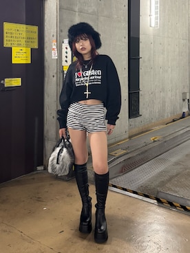 「厚底」｜藤岡真央さん（レディース・154cm）の秋コーディネート