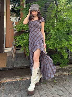 「EVRIS（エヴリス）のアイテム」を使った、藤岡真央さん（レディース・154cm）の春コーディネート