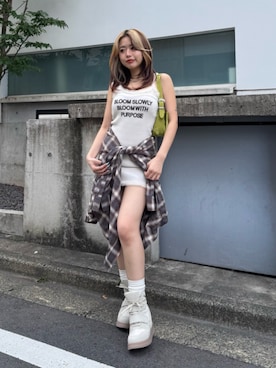 藤岡真央さん（レディース・154cm）の夏コーディネート