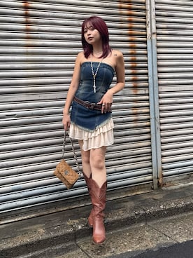 「EVRIS（エヴリス）のアイテム（ワンピース/ドレス）」を使った、藤岡真央さん（レディース・154cm）の夏コーディネート