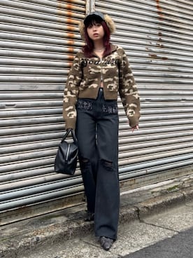 「アイテム（バッグ）」を使った、藤岡真央さん（レディース・154cm）の秋コーディネート