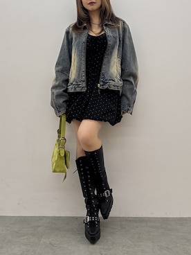 「EVRIS（エヴリス）のアイテム」を使った、藤岡真央さん（レディース・154cm）の夏コーディネート